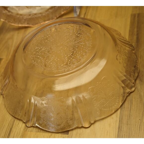 Vintage Delicate Dainty Feminine Floral Pink Depression Glass 4 Piece Craft Twee - Picture 12 of 16